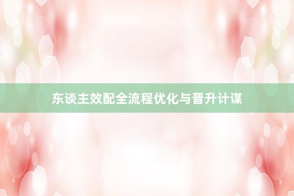 东谈主效配全流程优化与晋升计谋